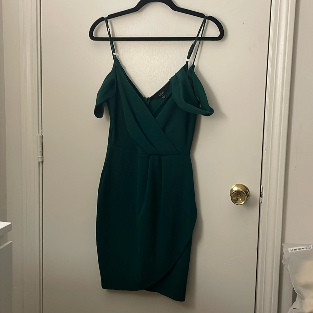 Mini cocktail dress with Cold shoulder style